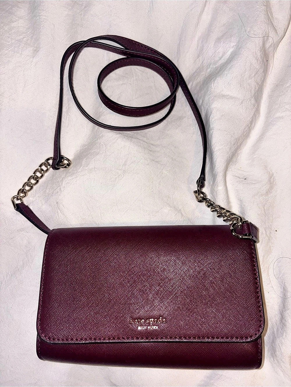 Kate Spade Saffiano Crossbody Bag in Purple